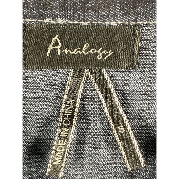 Analogy Women's Floral Velvet Button Front Blazer Jacket Gray Black Small NWOT - Picture 3 of 9